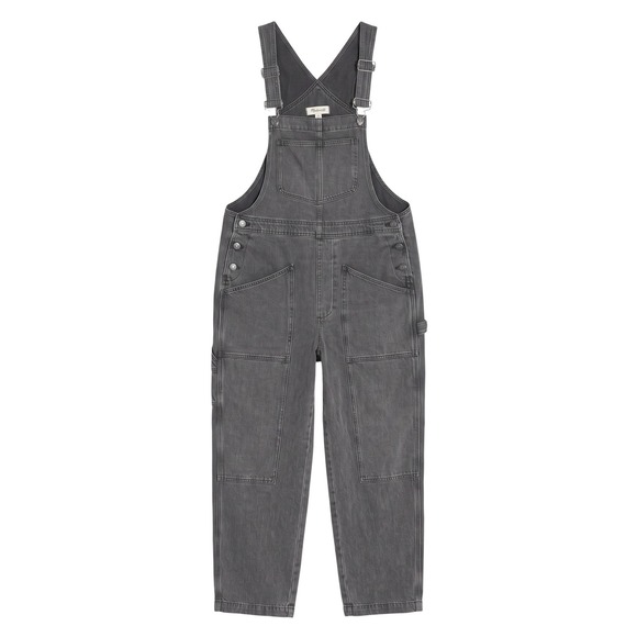Madewell Denim - Madewell Carpenter Overalls Double Knee Utility Bib Women L Faded Black Denim